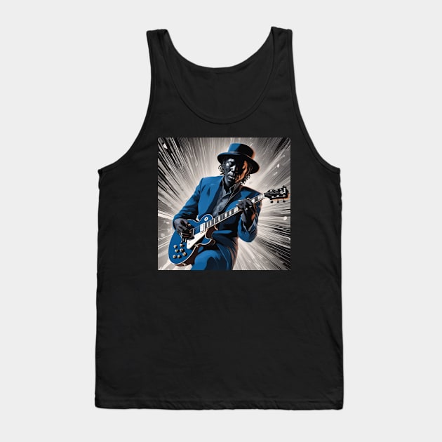 A Blues Guitarist Tank Top by Musical Art By Andrew